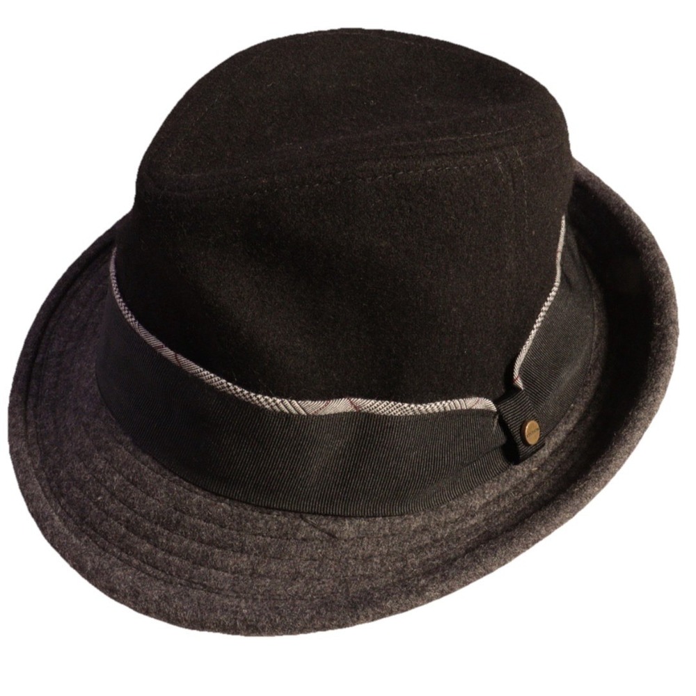 Stetson Wool Blend Felt Fedora Cap Mens Black Horserace Hat Derby Sz M